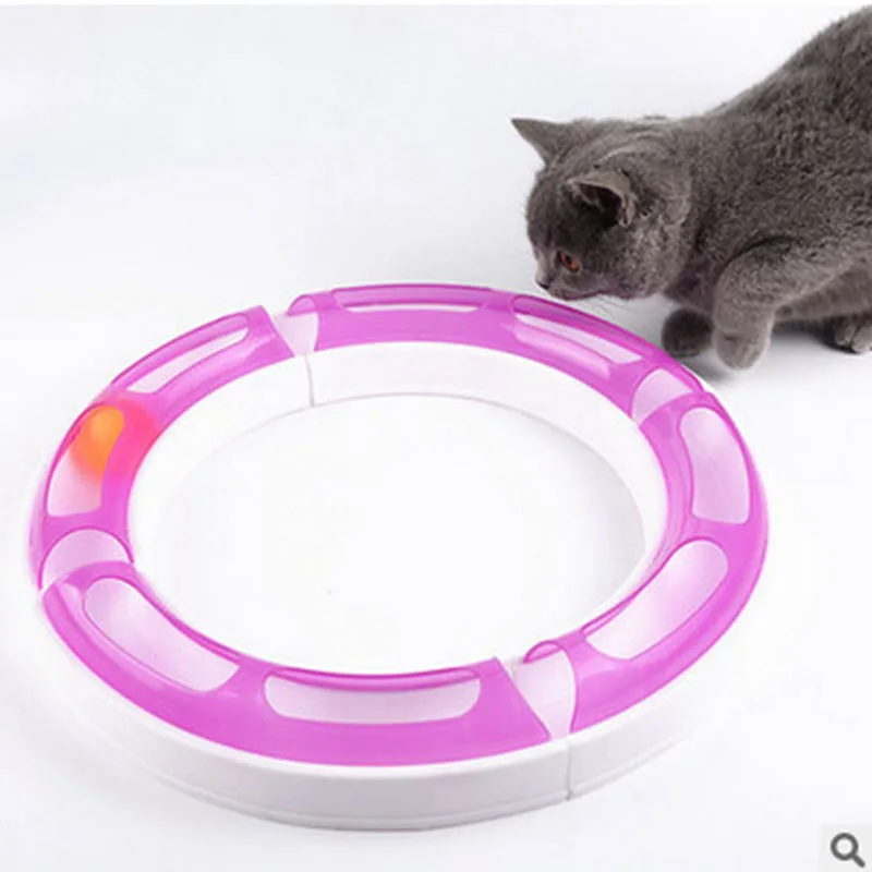 Новый Fun Cat Pet Трек и Мяч Игрушки Чейз Игры Орбите Шары Кошка Игрушка | Дом сад