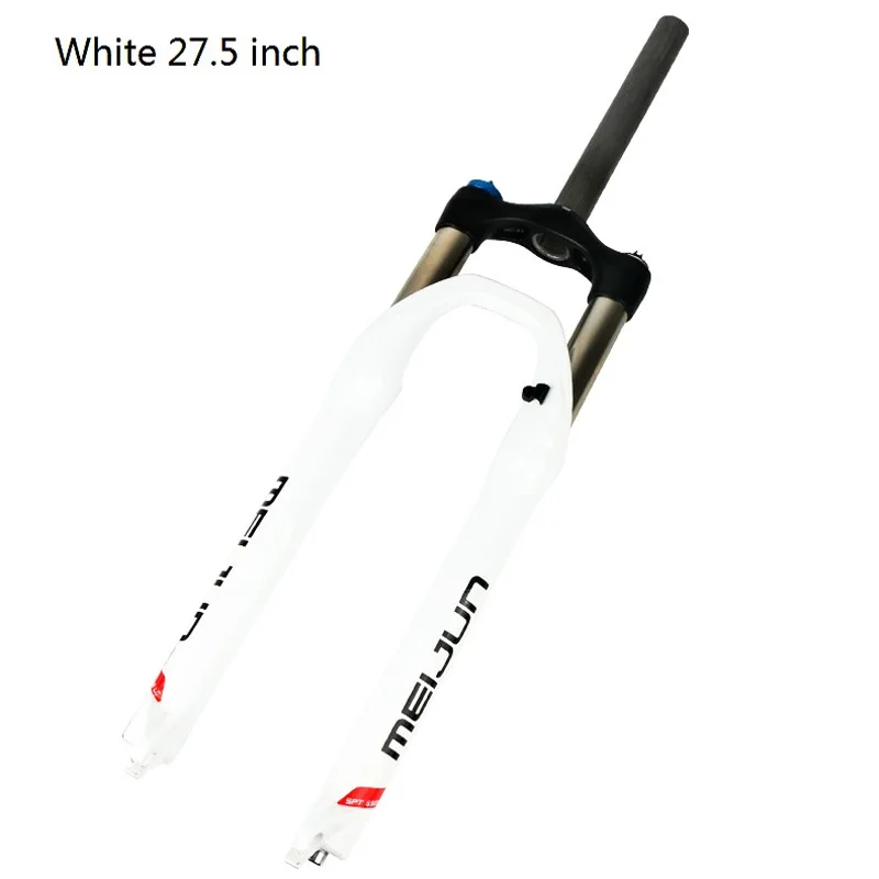 2"& 27,5" Вилка 650B дисковый тормоз дорожный горный велосипед Анти-шок плечевой контроль Гидравлический замок масла пружинная передняя вилка велосипеда - Цвет: 27.5 inch White