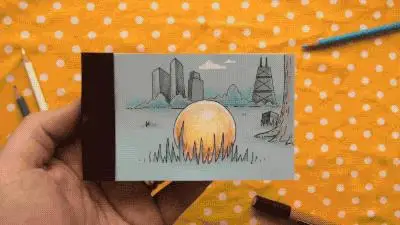 Креативные тенденции, сделай сам, предложение, подарок, откидная книжка, может спрятать брачное кольцо, картонная коробка, флипбук AG0001