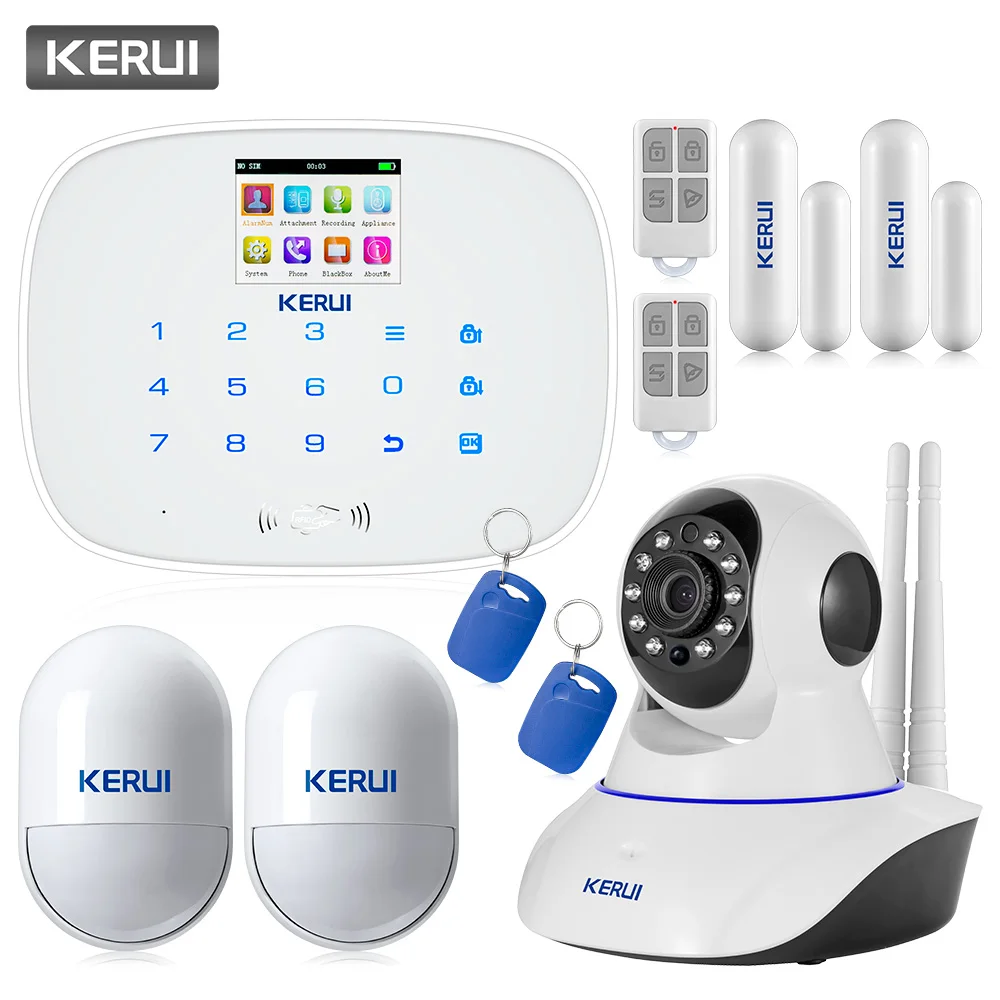 KERUI G19 TFT цветной экран Беспроводная GSM SMS домашняя охранная сигнализация 720P HD IR Cut