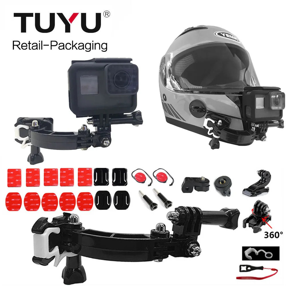 TUYU 4 подъездных путей проигрыватель Кнопка Крепление на шлем для GoPro Максимальная