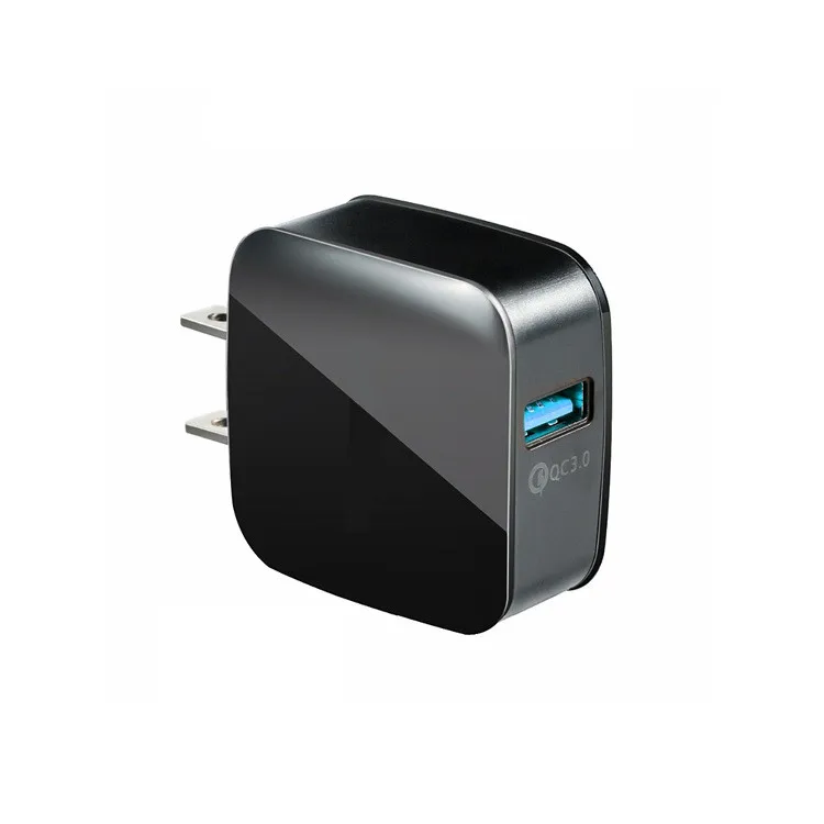 Зарядное устройство USB 5 в 9 в 12 В Быстрая зарядка QC 3,0 Быстрая зарядка мобильного телефона 18 Вт портативное Сетевое зарядное устройство адаптер для iphone samsung xiaomi - Цвет: Черный