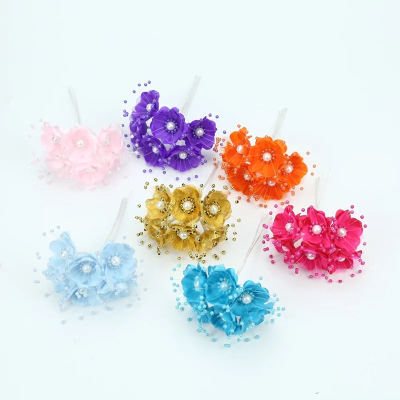 6 шт. Шелковый Жемчужный Цветок подарок сделай сам Рождественская гирлянда