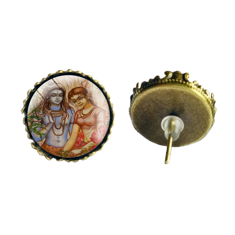 Женские серьги-гвоздики Lord Shiva Ganesha Parvati bravhma Vishnu Nataraja ювелирное украшение в виде