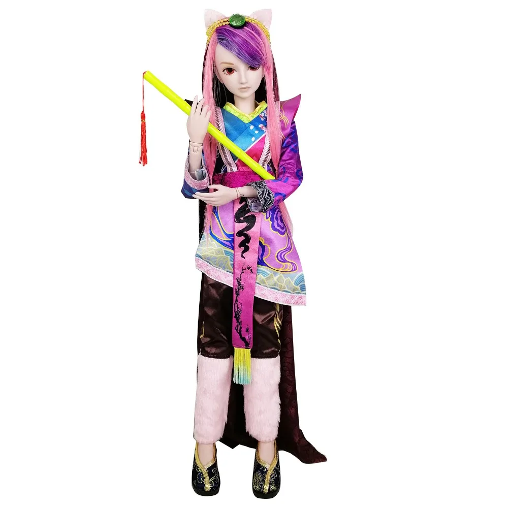 EVA BJD 2" полный набор+ 1/3 BJD кукла 60 см 19 шарнирных кукол лиса игрушка торт режим мужская кукла+ полные аксессуары парик Одежда 001-117