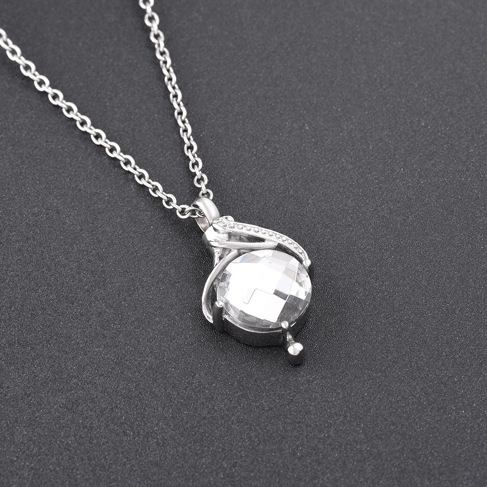 IJD9844 держатель ожерелье круглой формы с прозрачными/синими кристаллами для
