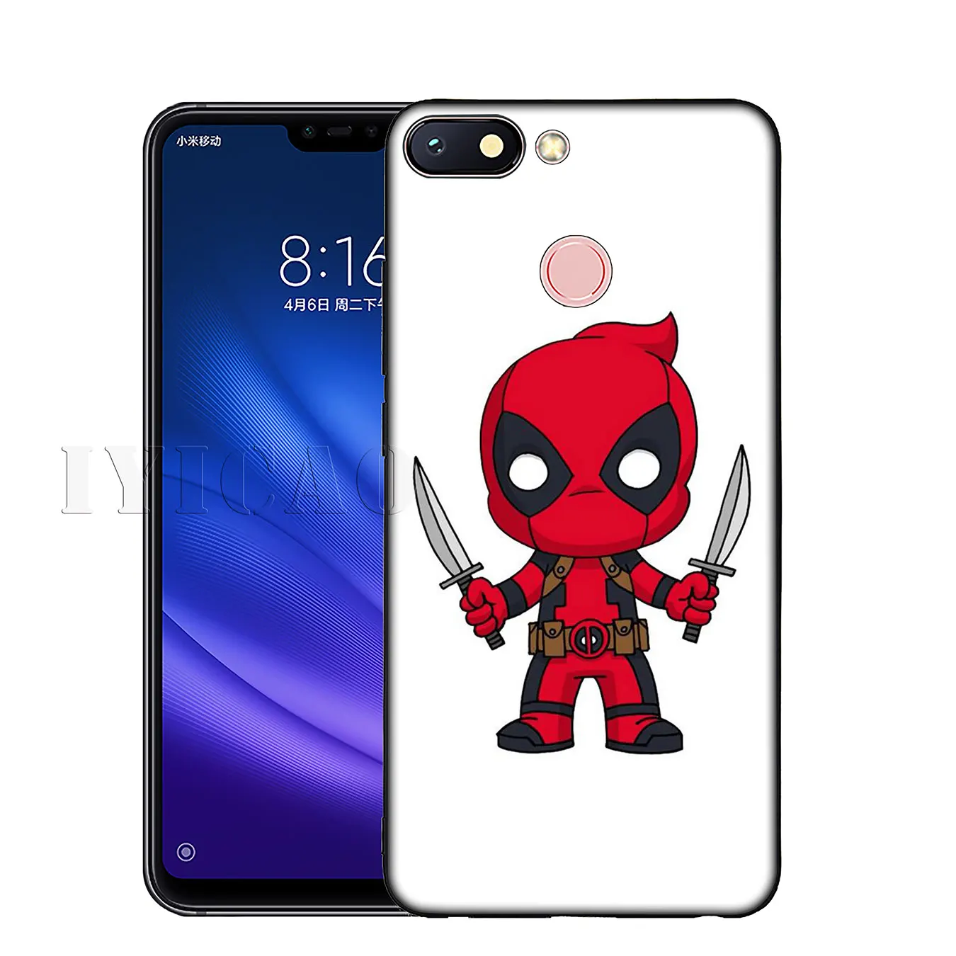 IYICAO Deadpool Soft Silicone Phone Case for Xiaomi Redmi K30 K20 8A 7A 6A 5A S2 GO Note 8 8T 7 5 6 Pro Black TPU Cover |