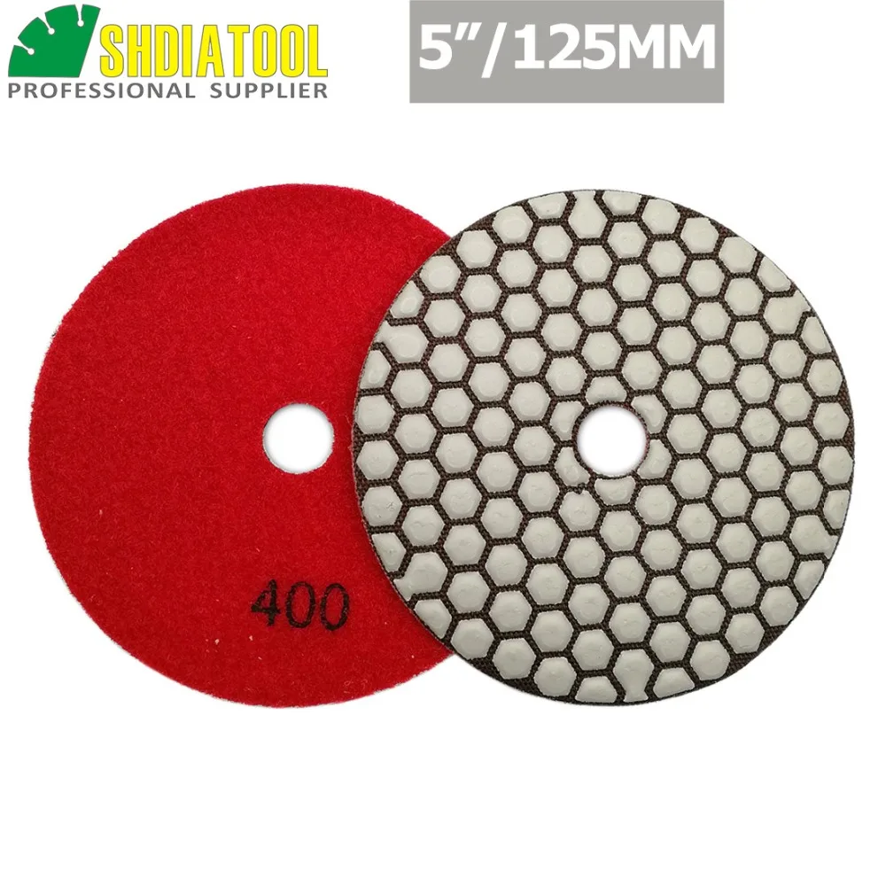 Diatool 4 шт./pk 125 мм 5 &quotГрит #400 diamond Наждачные круги гибкие сухой полировки для Гранит