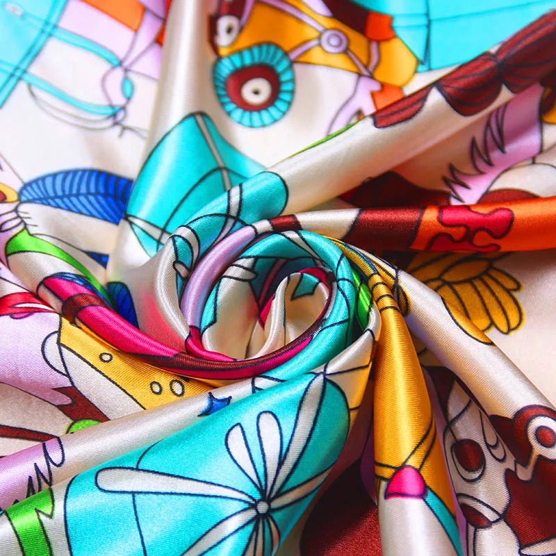 Для женщин шелковый шарф 2018 новый большой шали палантины граффити печати