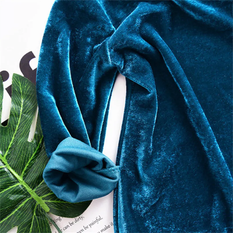 Детское праздничное платье длинное блестящее велюровое модное для девочек