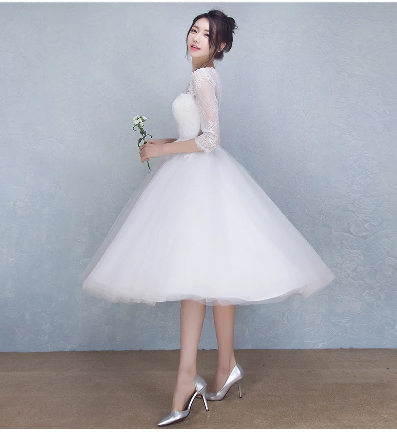 Женское Короткое свадебное платье изысканное бальное с аппликацией лето 2018 |