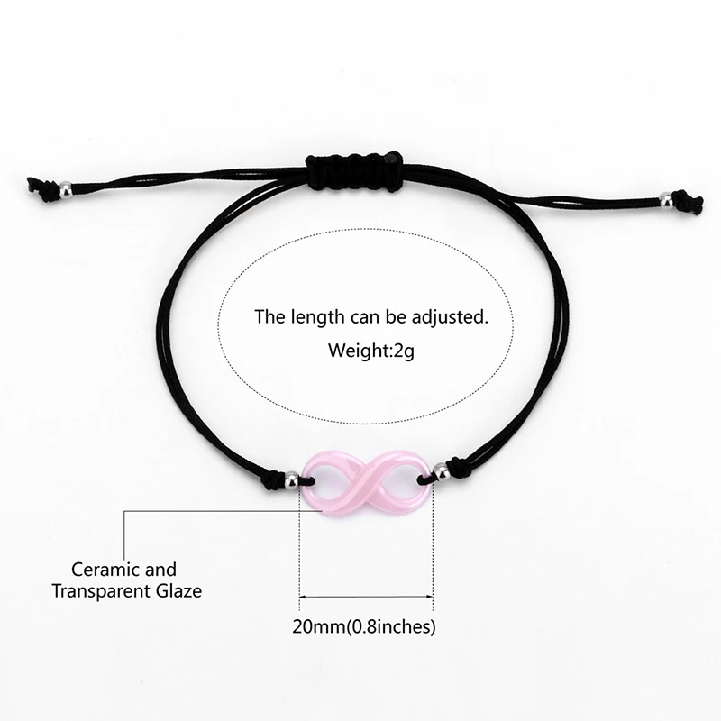 Цифровая 8 чакра Бесконечность оплетка женские браслеты счастливые влюбленные