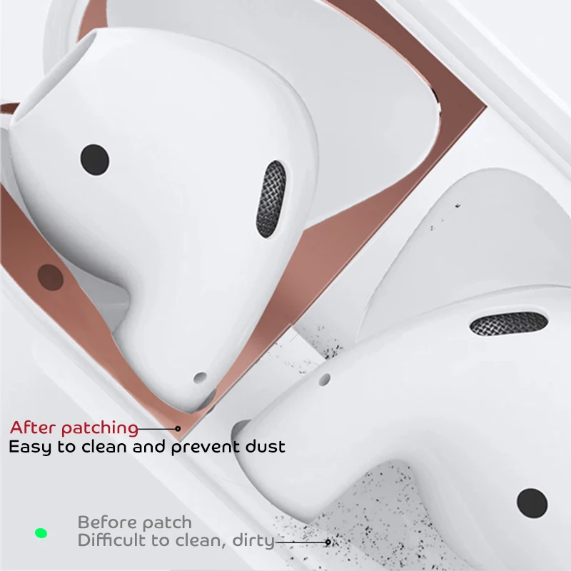 Металлическая защитная наклейка от пыли для Apple AirPods 2 внутренняя Защитная крышка