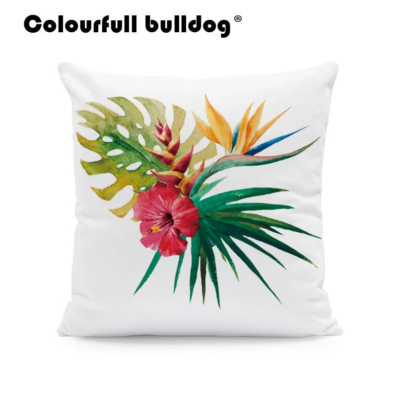 Красная накидка с рисунком растений орнамент декоративная подушка для сада 18