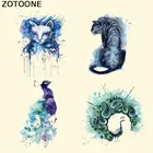 ZOTOON Eanimal наклейки утюгом нашивки для одежды DIY значки теплопередачи Павлин волк лиса мотив для футболок аппликации E