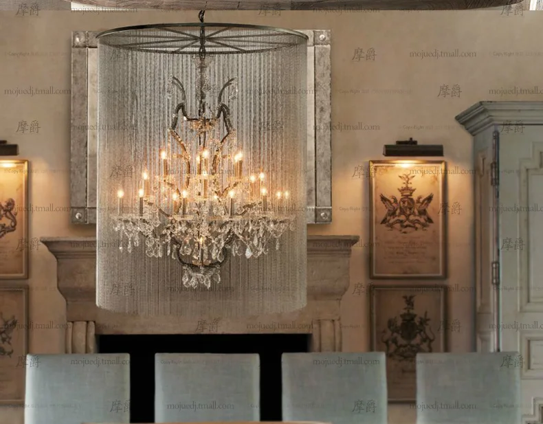 Минималистичная занавеска для гостиной американская винтажная Хрустальная