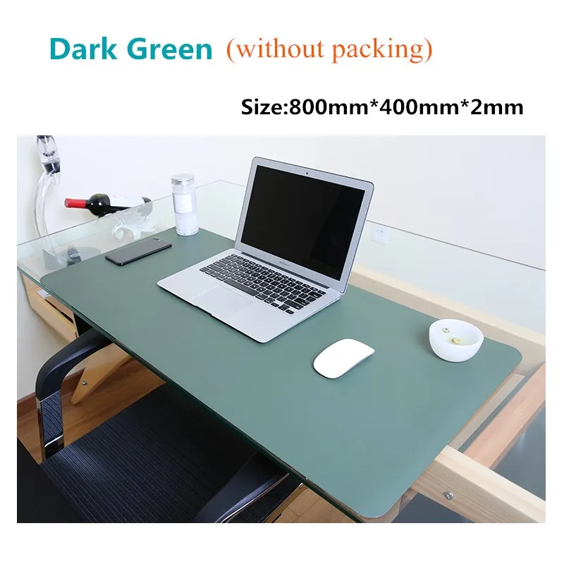 Green 80x40cm Кожаный коврик для мыши коврик водонепроницаемый размер огромный большой средний обычный маленький большой рабочий офис настольная клавиатура коврик игровой для Dota - Цвет: Green 80x40cm