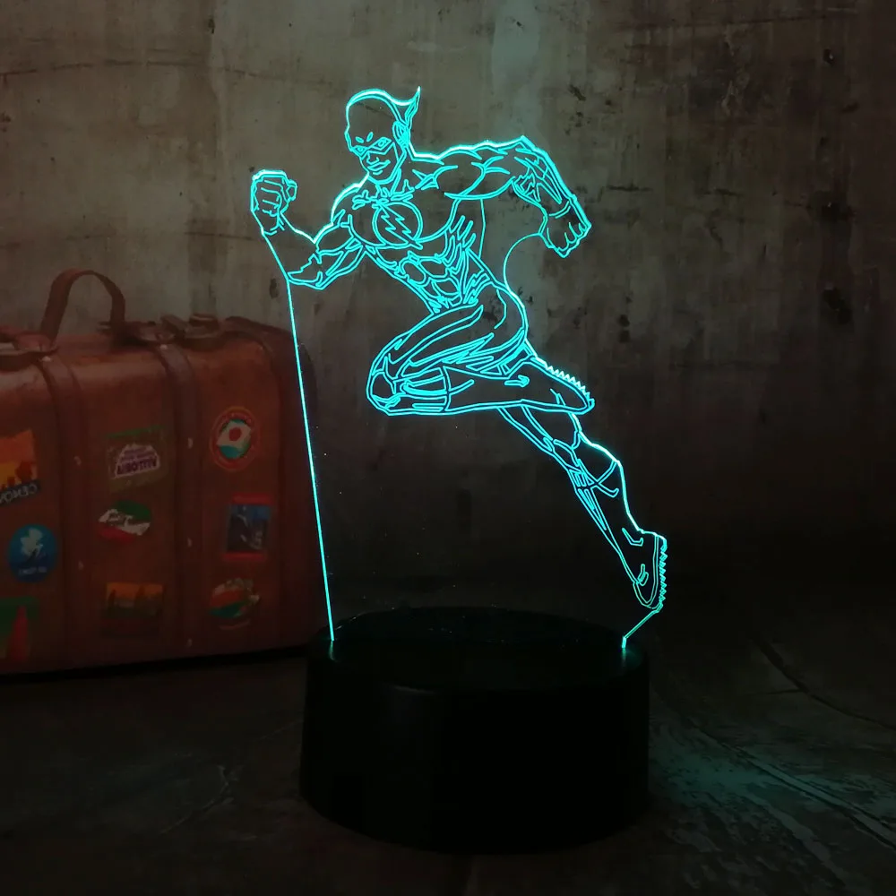 Крутой DC Лига Справедливости Супермен Бэтмен чудо женщина флэш Герой 3D СВЕТОДИОДНЫЙ Ночник светильник декор комнаты рождественский подарок детская игрушка
