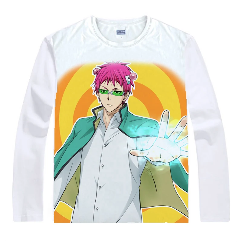 В катастрофические жизнь Saiki K. футболки мульти-стиль рубашка с длинными рукавами Перейти комиксов Saiki Kusuo без sai-нан Kusuo Saiki футболки - Цвет: Style 19