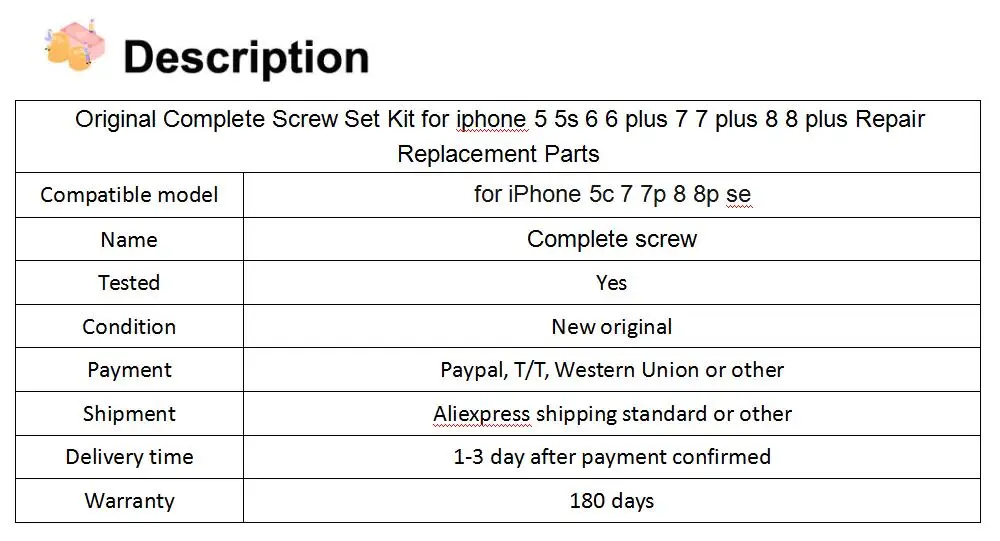 Полный набор винтов для iphone 5 5s 6 6 plus 7 7 plus 8 8 plus запасные части для ремонта