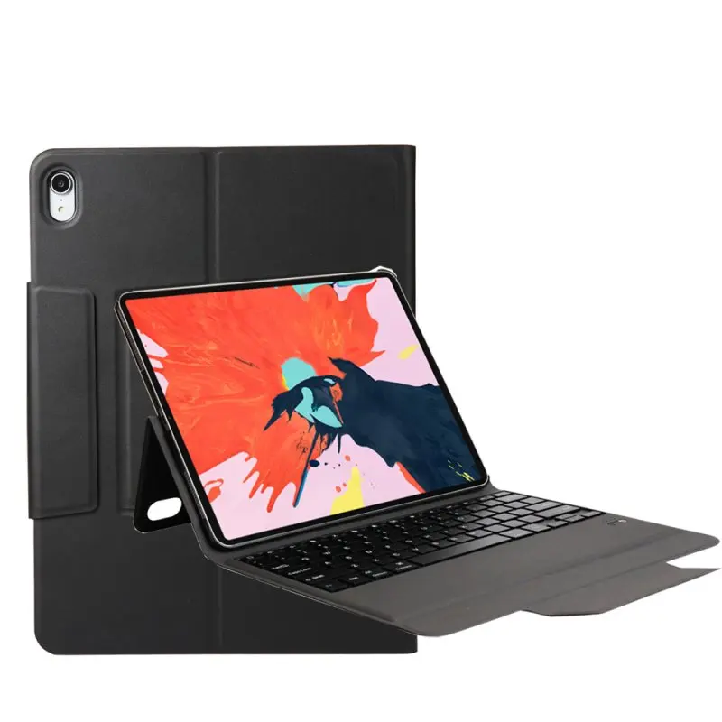 Черный Ультратонкий чехол-клавиатура для Apple iPad Pro 12,9 A1876, беспроводной Чехол-клавиатура Bluetooth для iPad Pro 12,9 - Цвет: Черный
