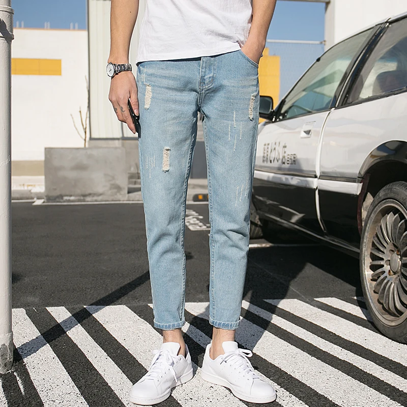 

На новые модные деним джинсовая одежда штаны тенденция han версия мужских брюк, бесплатная доставка