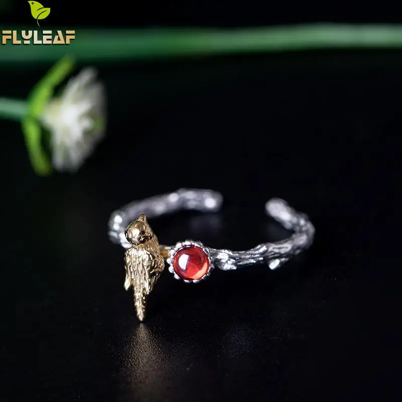 Женское кольцо в китайском стиле Flyleaf Открытое из 100% стерлингового серебра 925