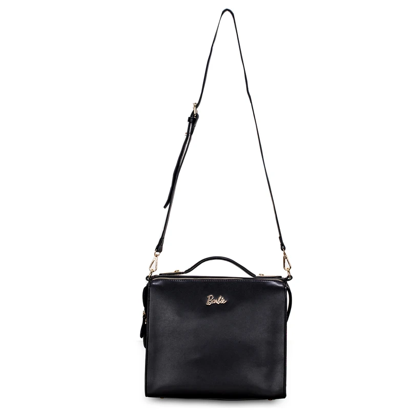 Модные женские сумки через плечо Барби кожаные с деревянными бусинами черного