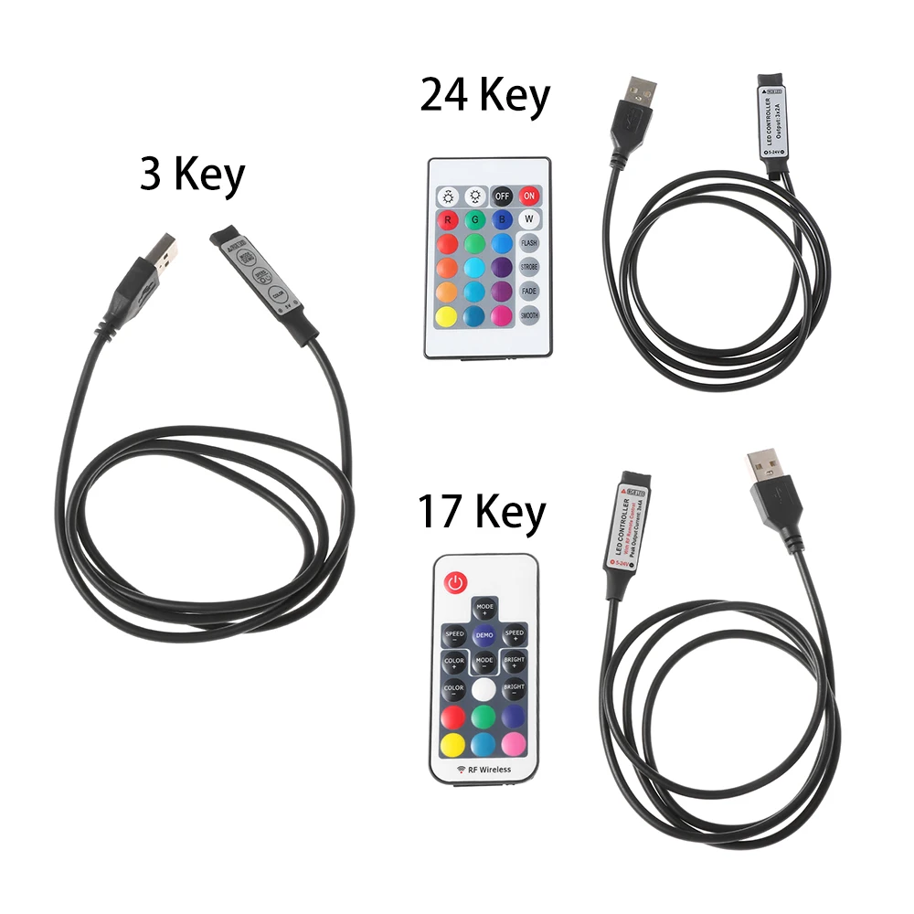 1 шт. контроллер USB Светодиодная лента IR RF пульт дистанционного управления 24/17/3