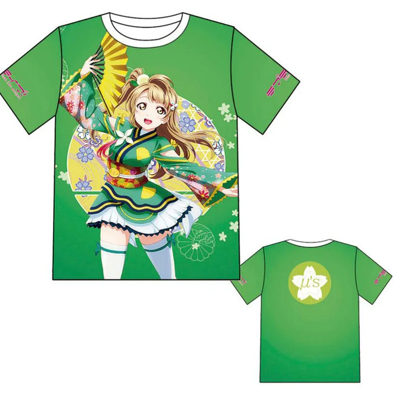 LoveLive! U's Aqours футболка Косплей Костюм Love Live Minami Kotori летняя футболка с короткими рукавами повседневные футболки
