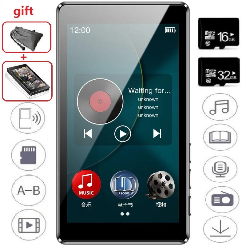 Mp3 плеер RUIZU D20 с сенсорным экраном 3 0 дюйма FM радио TF карта|MP3-плееры| |