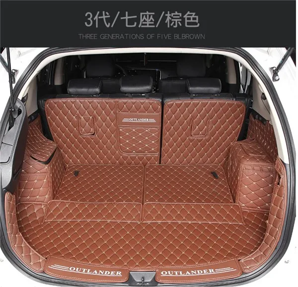 7 seats O Коврик для багажника автомобиля для Mitsubishi Outlander 2013- грузовой лайнер интерьерные аксессуары ковер автомобильный Стайлинг коврик для багажника - Цвет: 7 seats O