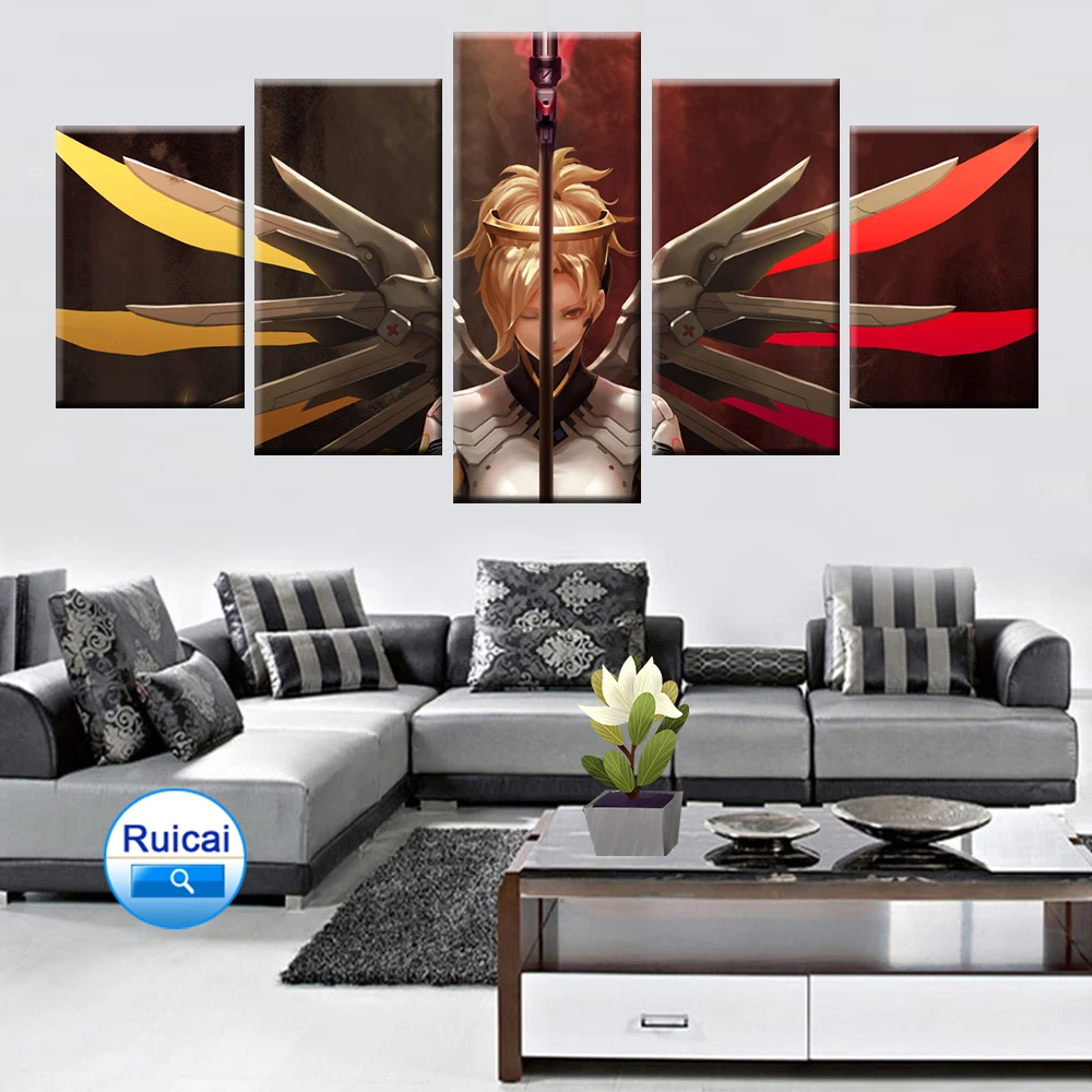 Игровые часы пионер постер Холст Картина 5 панель настенное искусство HD печать