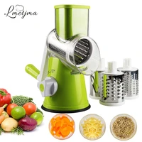 lmetjma manual rotary vegetable slicer cutter kitchen vegetable cheese grater chopper with 3 sharp stainless steel drums kc0082