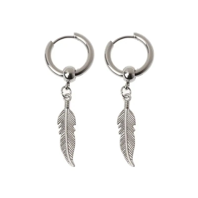 

Korean Jewelry Hip Hop kpop Drop Earrings Leaf Pendant Dangle Chain Earrings