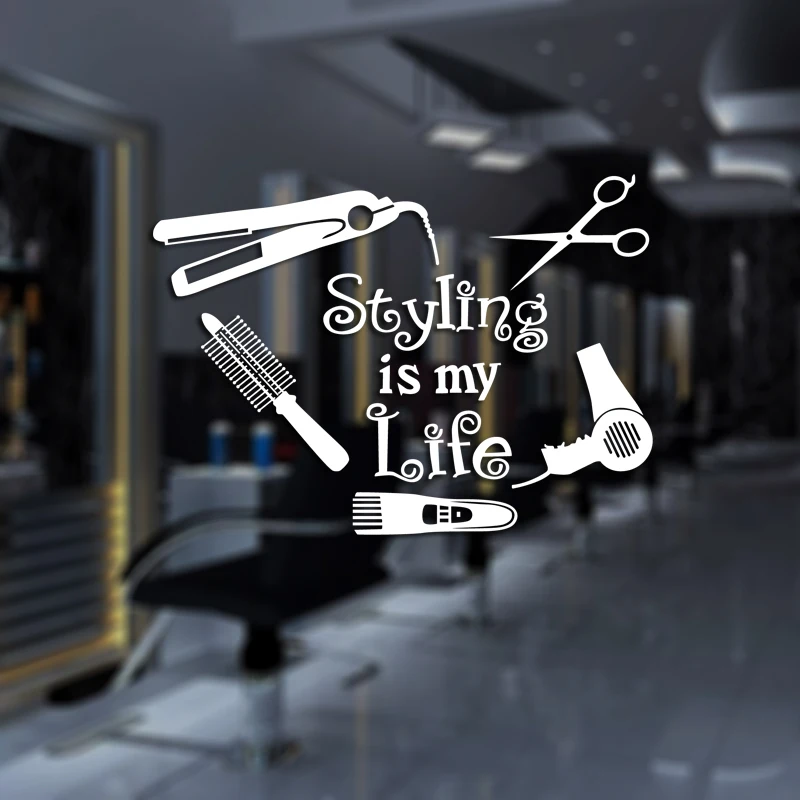 Секс девушки леди парикмахерские инструменты настенные Стикеры для стрижки