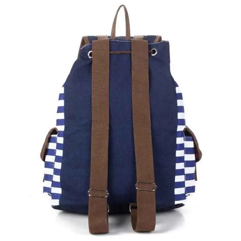 New Backpack Hotsale Cheap Women Bag Girl Striped Canvas Leisure School Backpacks For Teenagers Travel Rucksack | Багаж и сумки
