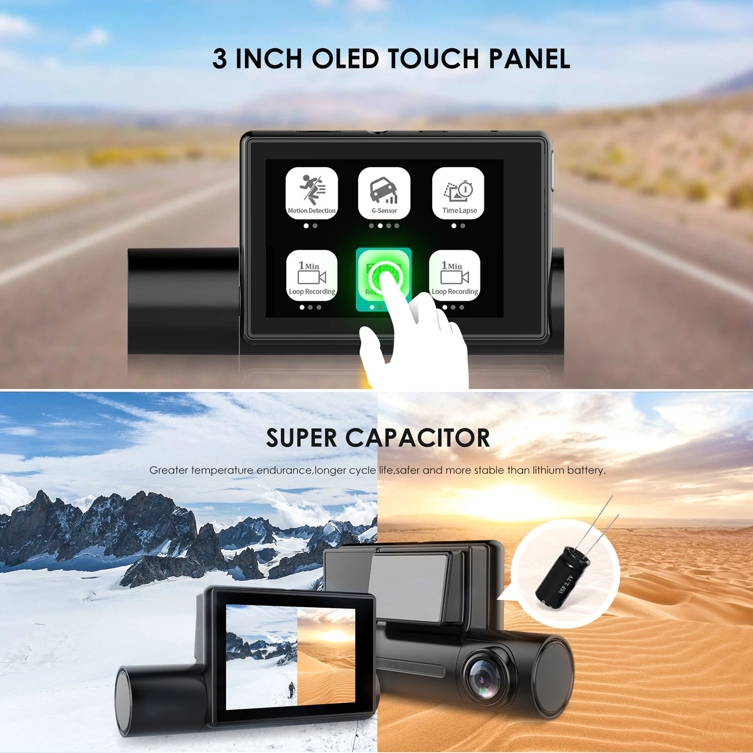 3.0'' touch screen GPS WIFI Car Dash Cam DVR with Front 1080P + Rear Camera Night Vision Dual Lens Dashcam | Автомобили и