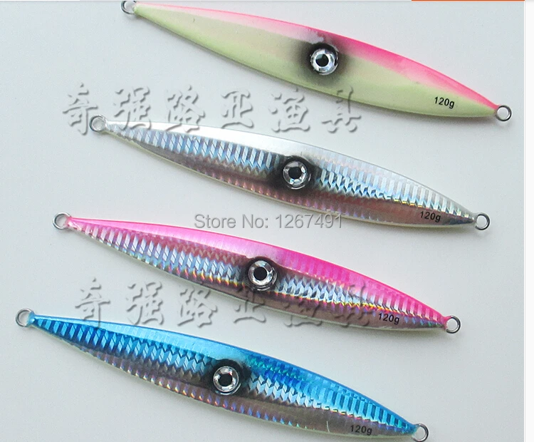 

wholesale 10 pcs/lot colorflul Sea Fishing Lures Jig Baits Laser hard baits Saltwater fishing lures 120g