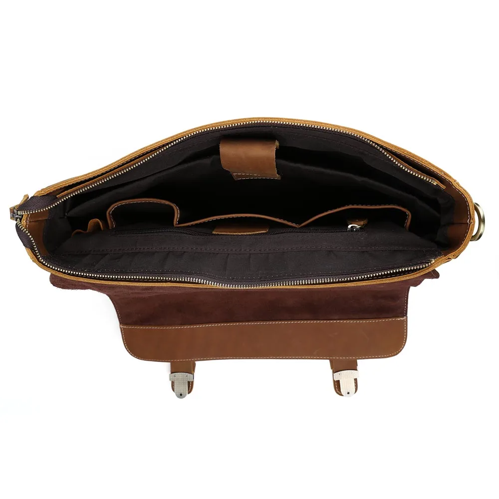 Сумка-мессенджер для ноутбука TIDING большой портфель из натуральной кожи в