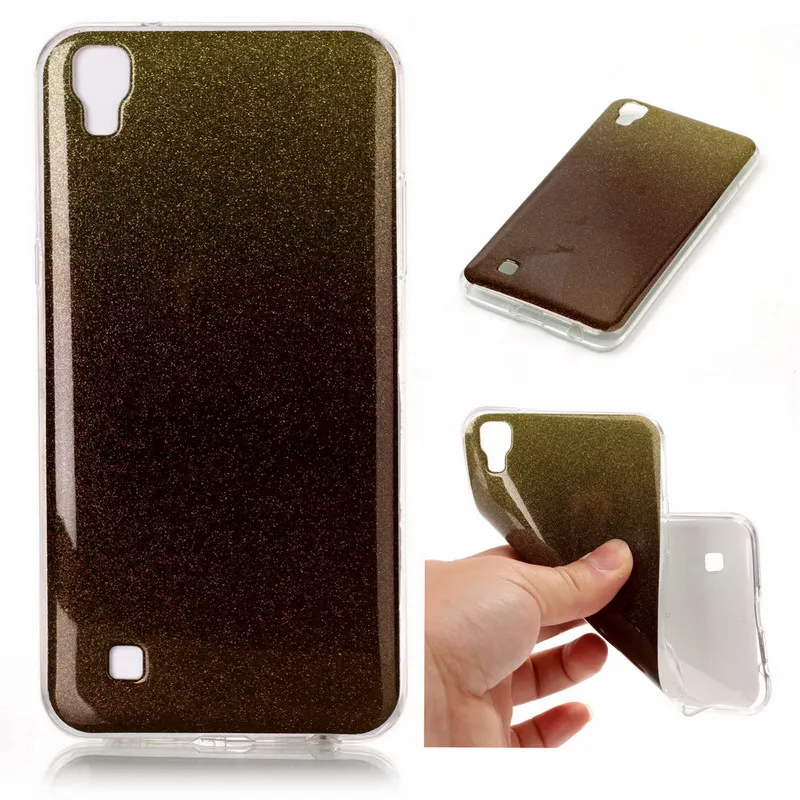 Роскошные Градиент Шику Блеск Мягкие TPU Cover Case Для LG X мощность Ультра Тонкий