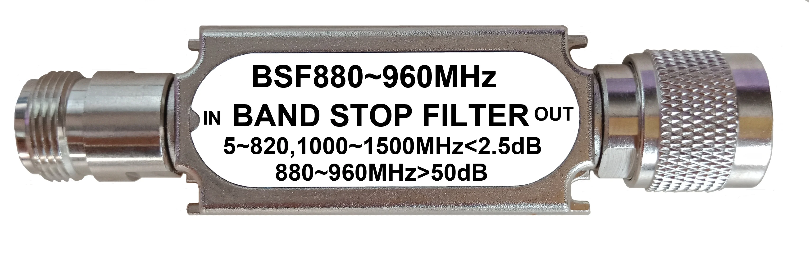 N Тип разъем заграждающий фильтр BSF880-960MHz