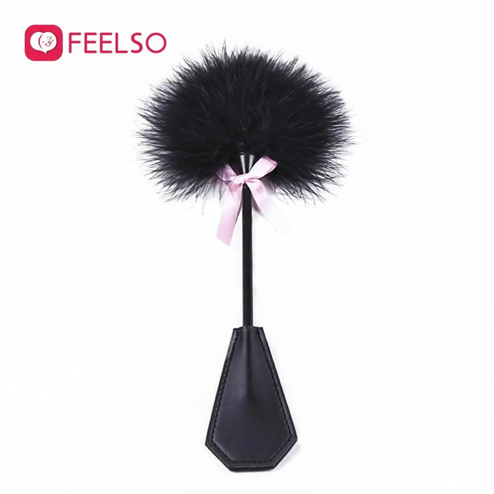 Черные перья секс-игрушки для женщин кожа раб Спанк весло удар подчинение БДСМ