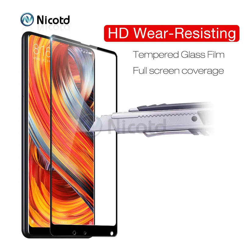 Никотд для Xiaomi Mix 2 Mi Mix2 9H 2.5D закругленная поверхность полное покрытие закаленное