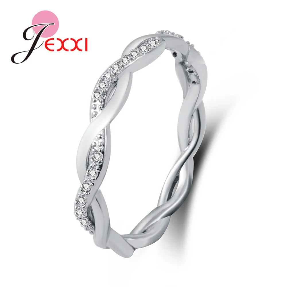 

New Arrival Elegant Pure 925 Sterling Silver Special Beautiful Winding Shinning Rhinestone Fine Rings Good Girls/Women