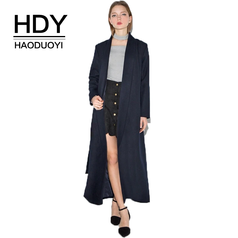Женский офисный ремень HDY Haoduoyi однотонный хлопковый кашемировый Тренч с