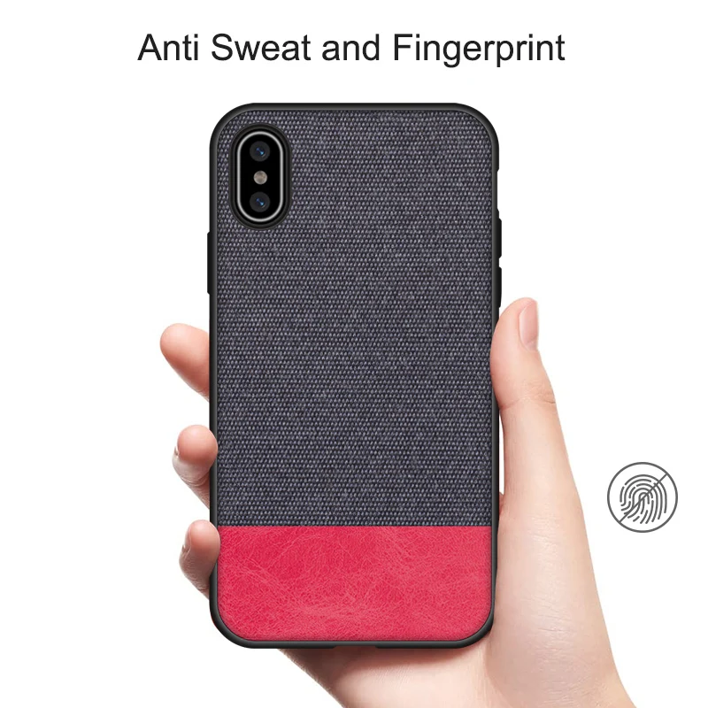 Case For iPhone Xr Luxury Soft Fabric Back Cover Line X Xs Max Protective Business Coque |