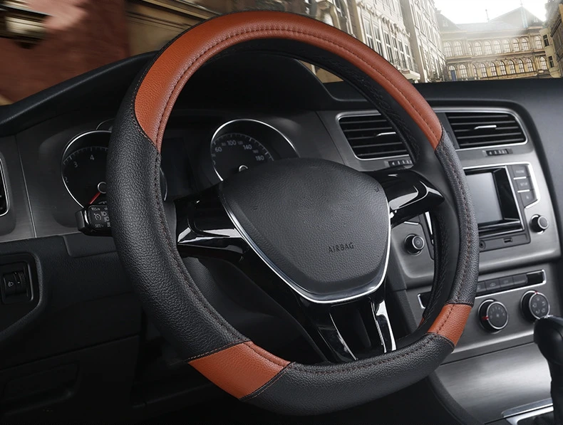 Чехол рулевого колеса автомобиля D форма кожа для Volkswagen Golf K3 TT Polo Passat Tiguan для Kia Sportage Optima K5 интерьер 5 цветов