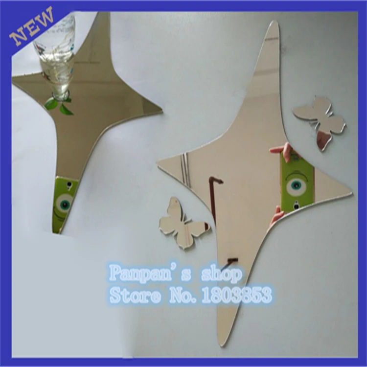 Акриловые зеркальные наклейки на стену 39 звезд европейские креативные Съемные 3D