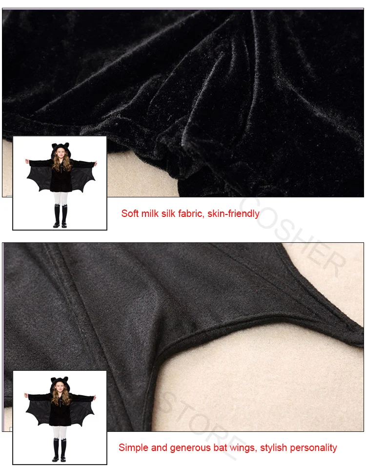В виде животных для детей симпатичный костюм Бэтмена косплей на Хэллоуин девочек